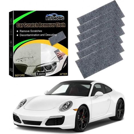 6 chiffons Nano Sparkle pour réparation de rayures de voiture,Pour réparation de rayures légères, taches d\'eau-LUSTREUR-Ywey (1/5)