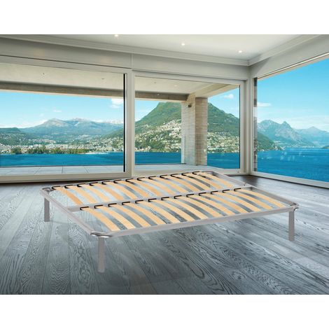 Dmora - Sommier double Dgrasso, Sommier à lattes orthopédique, 100% Made in Italy, Cm 160x190h31 (1/3)