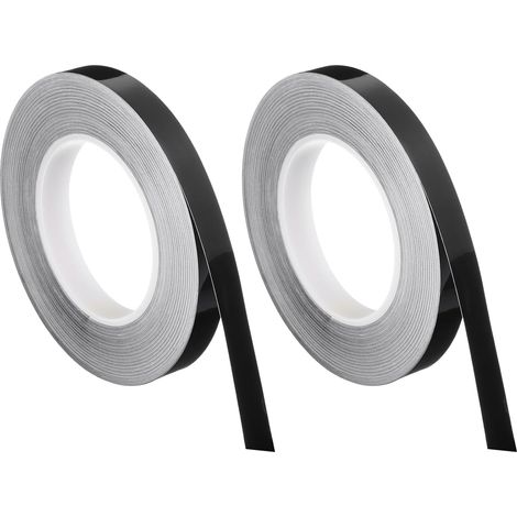 Lot de 2 rouleaux de film autocollant pour carrelage de cuisine noir, 1,5 cm x 50 m, bande d'étanchéité imperméable pour mur de cuisine (1/5)