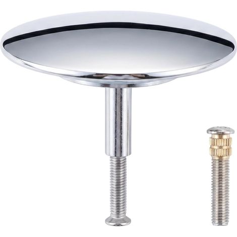1 Bouchon Baignoire,Laiton Chromé,Hauteur Réglable 6cm,Double Joint Silicone,Salle de Bain