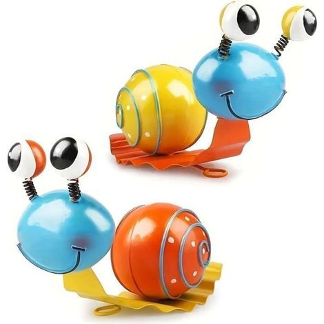 2Pcs Dcoration de Jardin Escargots en Mtal Sculptures Descargots en Mtal Colores Statue de Jardin Sculptures STATUE