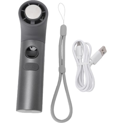 Ventilateur portable rechargeable, 100 vitesses réglables, batterie 3000 mAh, idéal pour les voyages, le bureau et les activités de plein air (gris). (1/5)
