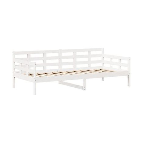 Ensemble lit de jour et banc de toit (matelas inclus), blanc, meuble de chambre, design contemporain, montage facile (1/5)