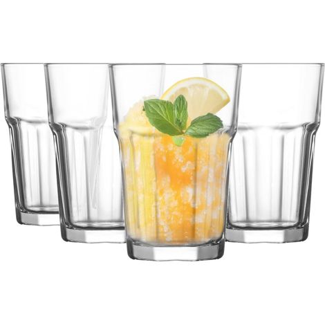 Verre à eau Verre à boire 350 ml Verre robuste Passe au lave-vaisselle Brillant Transparent (1/2)