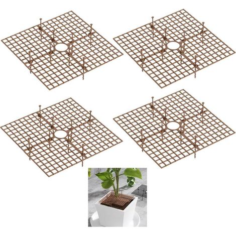 Lot de 4 cache-pots de fleurs de 30 cm avec découpe centrale pour plantes (marron) (1/5)
