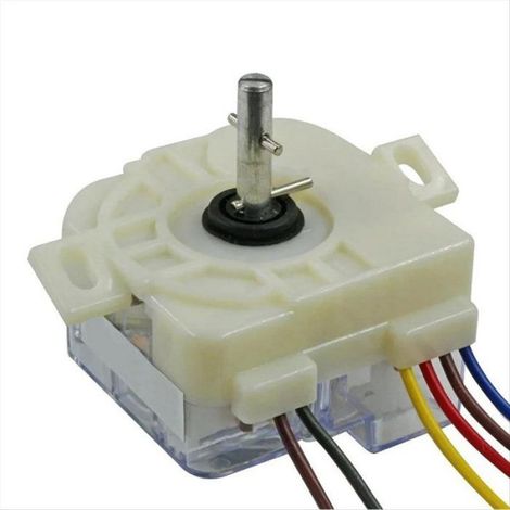 1 Minuterie machine à laver 6 fils, distance trou central 68 mm, axe 90 degrés, plastique blanc pour réparation (1/5)