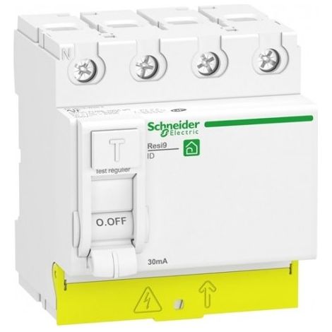 Schneider R9PRF463 Interruttore differenziale 63A XP Resi9 - Tipo FSI - Tetrapolare - 30mA - 400V CA - Combinabile
