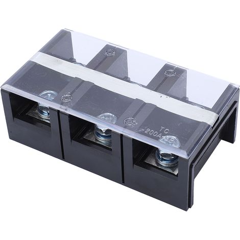 200-A-3-poliger Doppelreihen-Klemmenblock mit gegenseitiger Isolation, Hochstrom-Verteilerblock mit transparenter Abdeckung für den Einsatz im Haushalt und in der Industrie (1/5)