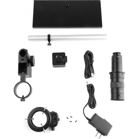 Caméra Microscope USB 130X Objectif C Monture Port USB2.0 pour Réparation Montre Inspection Carte Circuit Prise US 100‑240V (1/5)