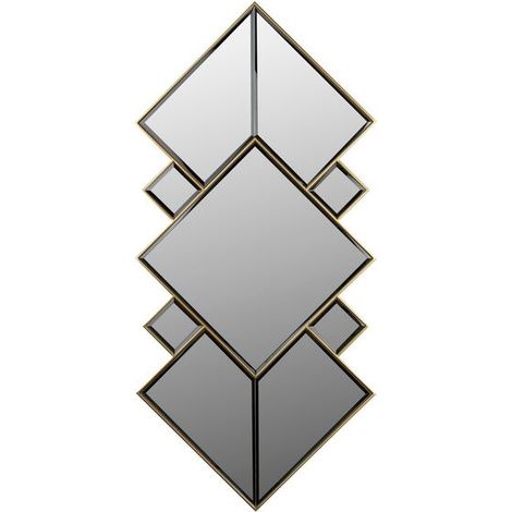 [GEBRAUCHT] B-Ware Dutchbone Miyu Spiegel Wandspiegel Glas Goldrahmen Vintage Design 107x51cm (1/2)