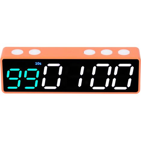 Minuteur de fitness avec grand écran LED numérique anti-vertige, idéal pour la maison, le garage ou l'école (vert et blanc). (1/5)