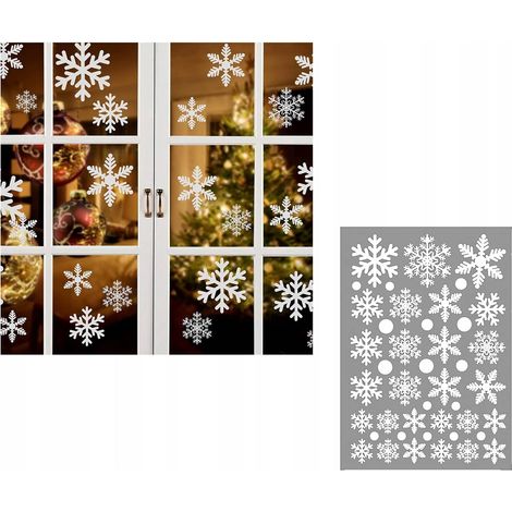 Weihnachtsaufkleber für Fenster, Spiegel, Türen, Schneeflocken, klebstofffrei (1/5)