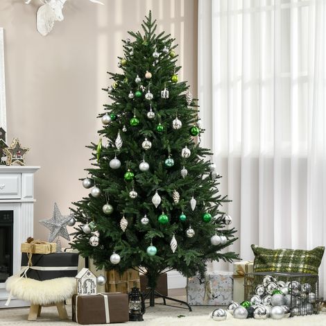 Albero di Natale artificiale, abete, aspetto realistico, montaggio rapido, plastica, verde, 114 x 114 x 180 cm