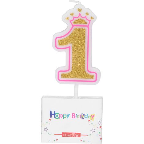 Bougies anniversaire filles enfants fête couronne sans fumée numéros âge 0-8 ans (1) (1/5)