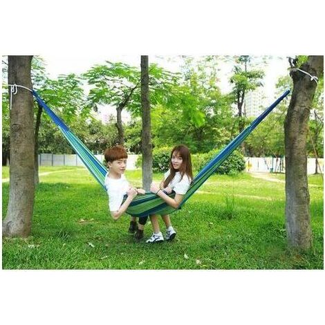 Extérieur Doux en Coton Tissu hamac brésilien Double Largeur 2 Personne Voyage Camping hamac (1/4)