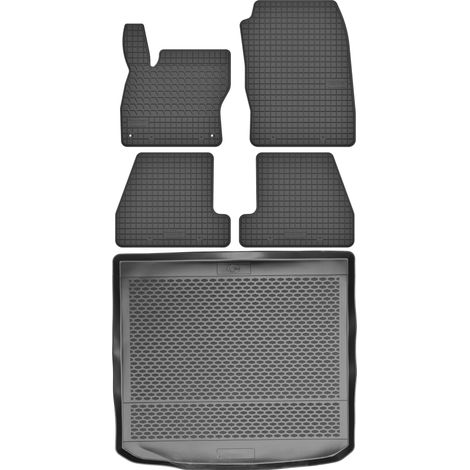 Juego de alfombrillas de goma para coche y alfombrilla para maletero para Ford Focus III Estate (2011-2017).