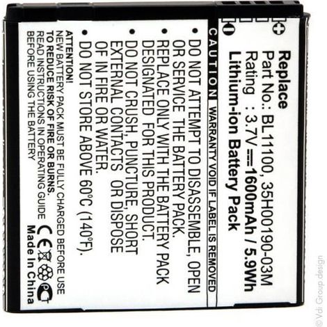 NX - Batterie téléphone, smartphone, GSM 3.7V 1600mAh - 35H00190-00M35H00190-02M35H00190-03MBL11100 (1/4)