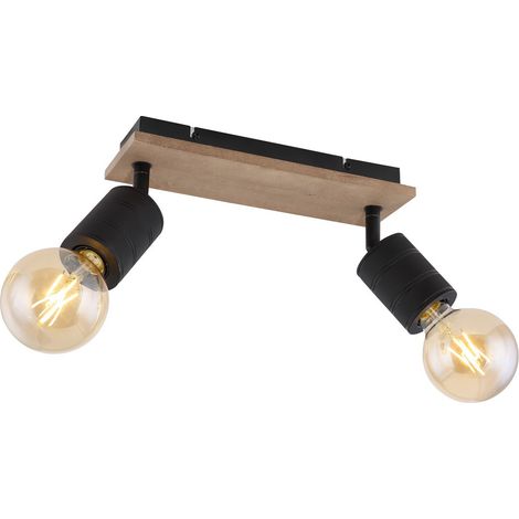 Plafonnier double spot marron foncé 2x E27
