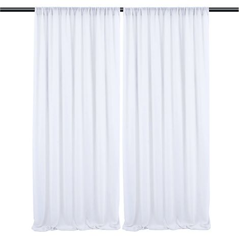 Voile de Fond Élégant - Chiffon Blanc 5x10ft - Rideau de Décoration pour Mariage (1/5)