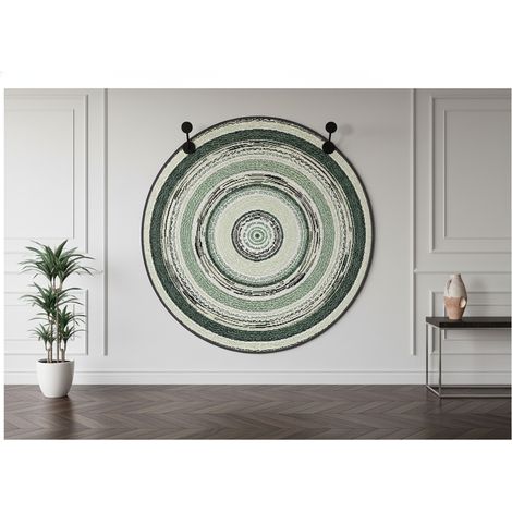 BOBOCHIC - Tapis poils ras IVY motif vintage 120x120 Vert (1/5)