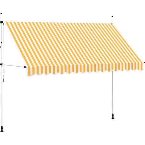 vidaXL Manual Retractable Awning 350 cm Orange and White Stripes