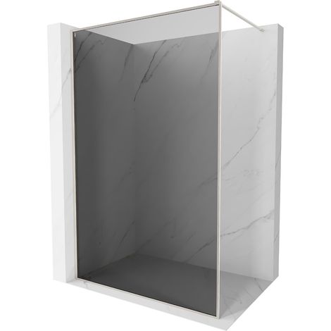 Mexen Kioto-XF panel de ducha Walk-in con marco 50 x 202 cm, grafito 10 mm, níquel cepillado - 800-050-104-97-40-X (1/5)