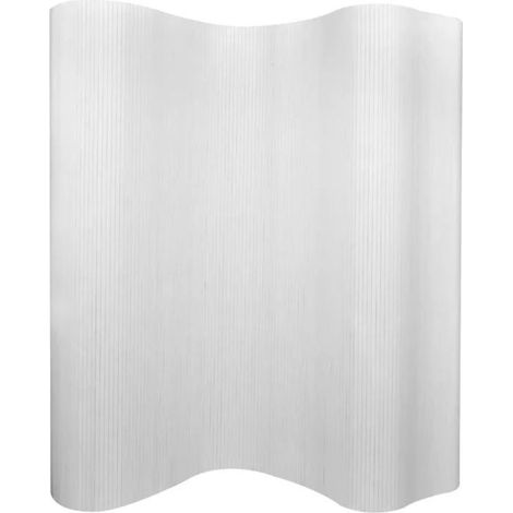 Paravent décoratif avec support non tissé bambou blanc Kyca (1/4)