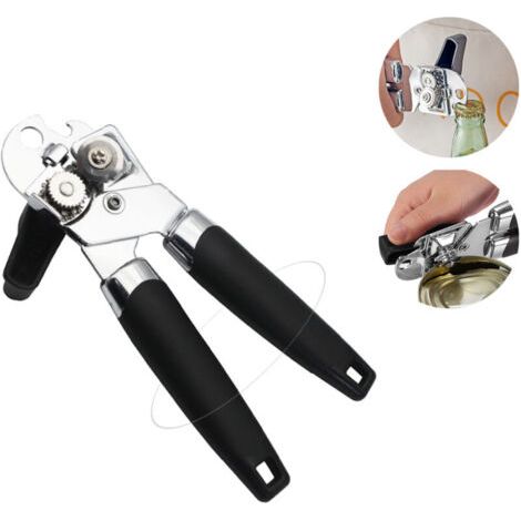 Accessoire de rangement pour cuisine,Ouvre-boîte manuel de cuisine – Ouvre-boîte à main avec lame en acier inoxydable à bord lisse – Ouvre-boîte manuel très résistant avec poignée confortable et grand (1/5)