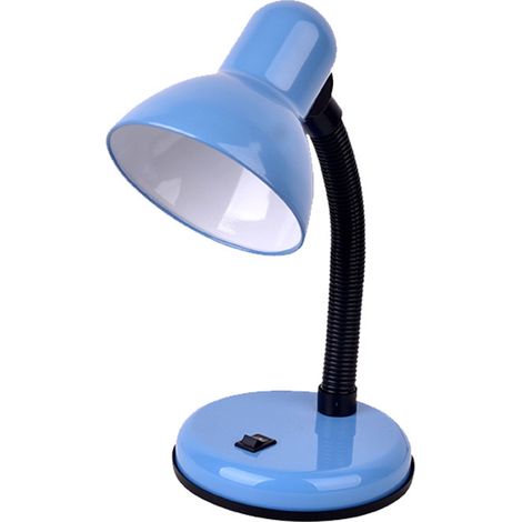 Lampe de bureau flexible classique et confortable pour les yeux, idéale pour les enfants, les études, la lecture, le travail, le bureau, la table de chevet, petite lampe de bureau, bleue. (1/5)