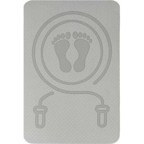Tapis de corde à sauter (gris), tapis de fitness antidérapant et amortissant, équipement de fitness à domicile, 40 x 60 cm (0,6 cm d'épaisseur) (1/5)