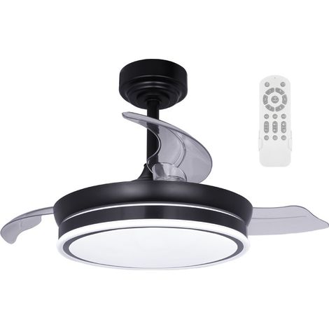 Ventilador LED aspas plegables Perla Mini Negro CCT Dim (46W) (1/5)