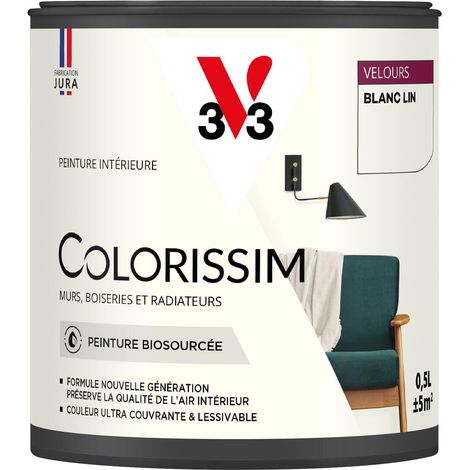 Peinture murale intérieure Colorissim® V33 Blanc lin Velours 0,5L