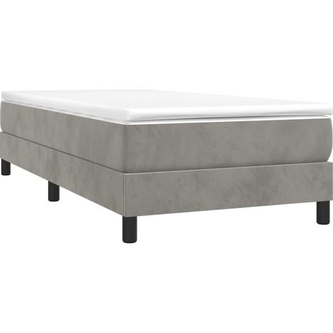Estructura de cama con somier terciopelo gris claro 90x190 cm vidaXL