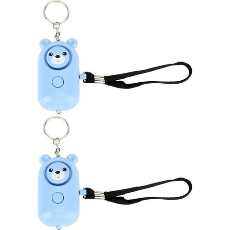 Porte-clés d'alarme de sécurité en forme d'ours, alarme d'urgence, protection pour femmes, filles, enfants et personnes âgées, bleu et bleu (1/5)