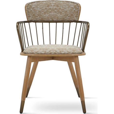 Poltroncina ALESSIA 03 in Tessuto Marrone Chiaro 55x55x79