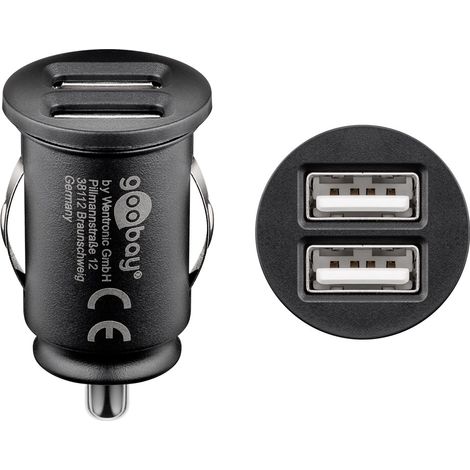 Goobay 71897 cargador de dispositivo móvil Smartphone Negro Encendedor de cigarrillos Carga rápida Interior