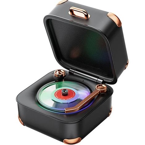 Enceinte Bluetooth (noire) avec lumière d'ambiance colorée et microphone. (1/5)