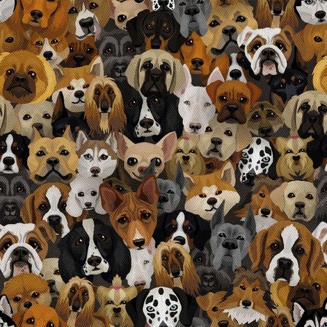 Tela decorativa para exteriores Oxford - Motivo: Perros de diversas razas 2 I DX505 (1/5)