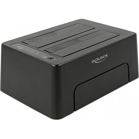 DELOCK USB Type-C 3.1 Dockingstation fur 2 x SATA HDD / SSD mit Klon Funktion (63957)