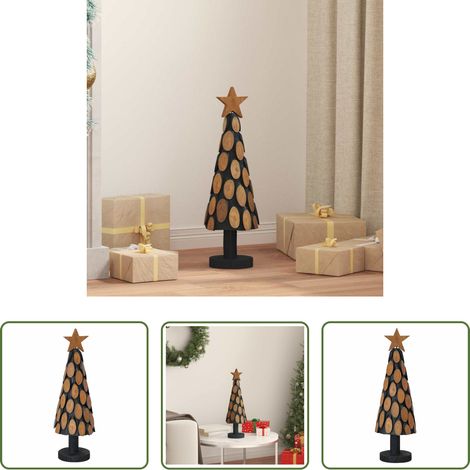 Décoration de Noël -  Sapin de Noël avec support Marron 61 cm Bois de teck solide (1/5)