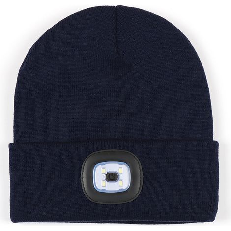 Chapeau d'éclairage de phare émettant de la lumière LED amovible et lavable bonnet chaud d'hiver tricoté (1/4)