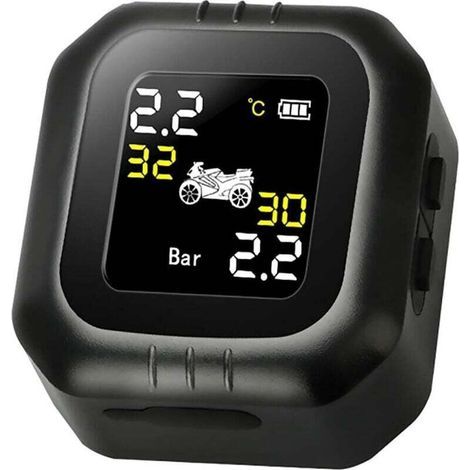Convient aux systèmes de surveillance de la pression des pneus sans fil haute précision (TPMS) pour motos, avec fonction d'alarme automatique. (1/2)