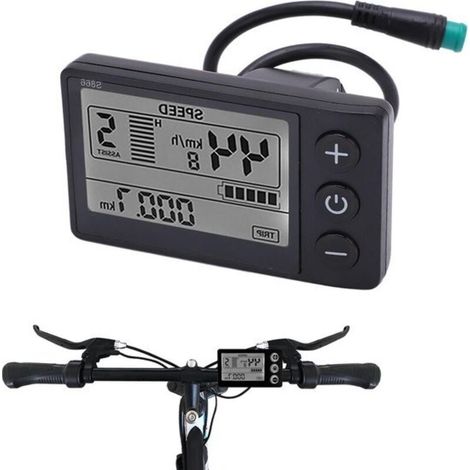 Compteur de vélo électrique étanche avec écran LCD, compatible 24 V, 36 V et 48 V, avec câble de connexion - Ejoyous S866 (1/5)