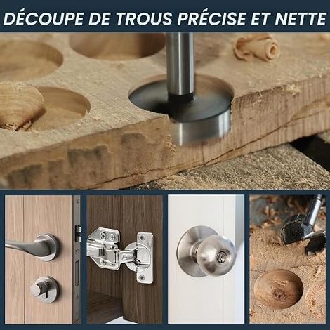 Mèches Forstner Bois 15-35 mm – Forets Bois Charnière Meuble – Perçage Trou Fond Plat – Acier Carbone Perceuse Perceuse à Colonne – Coffret de Rangement Bois (1/2)