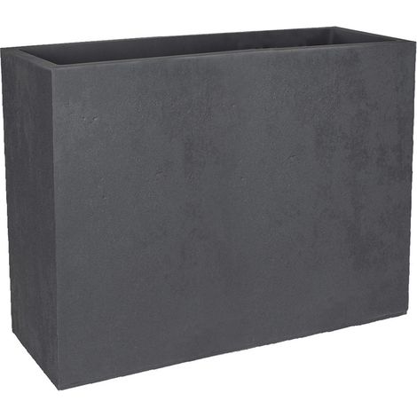 Jardinière rectangulaire Loft L Basalt Décor Béton 46 L - Gris anthracite - Eda