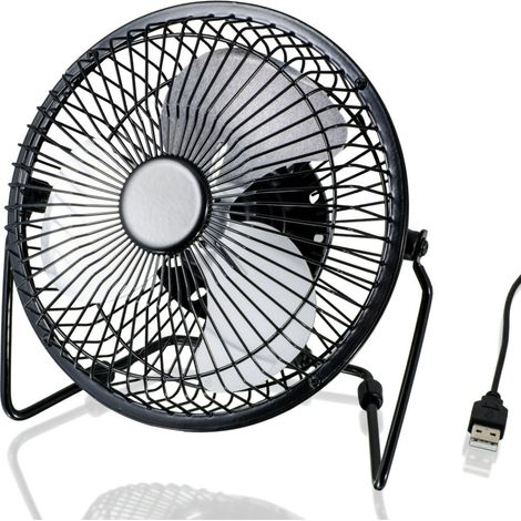TRADE SHOP - Ventilatore A Pale Usb In Metallo Silenzioso Potente Da Tavolo Scrivania Per Pc - (1/3)