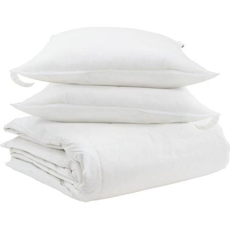 Ensemble trois pièces housse de couette et taie d'oreiller en duvet de canard blanc (1/5)