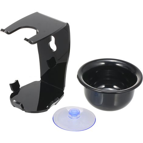 Kit de afeitado para hombre que incluye un soporte para brocha, jabonera, soporte para la maquinilla de afeitar y un juego de herramientas de afeitado.