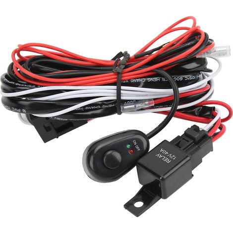 Arnés de interruptor de faro auxiliar para automóvil AA1103 12V, grupo de dos cables, un conductor, para reemplazar o agregar faros antiniebla.