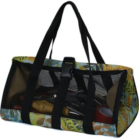 Sac de rangement portable et réutilisable pour outils de jardin, résistant, grande capacité, en tissu Oxford, jaune. (1/5)